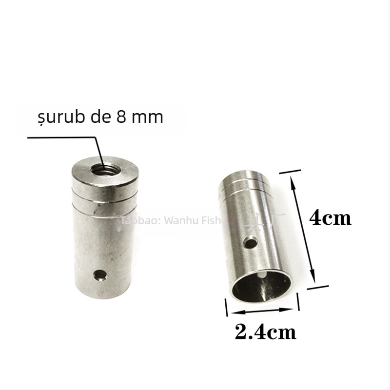 Conector din oțel inoxidabil pentru capul de undiță cu plasă — diametre 16/19/24 mm; adâncime plasă 1; sarcină 1