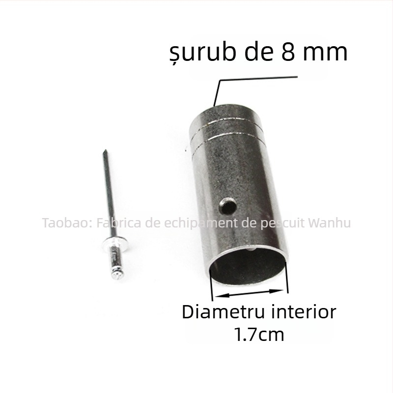 Conector din oțel inoxidabil pentru capul de undiță cu plasă — diametre 16/19/24 mm; adâncime plasă 1; sarcină 1