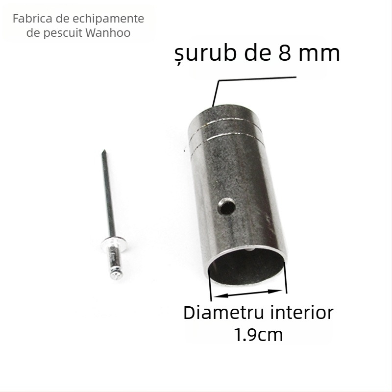 Conector din oțel inoxidabil pentru capul de undiță cu plasă — diametre 16/19/24 mm; adâncime plasă 1; sarcină 1