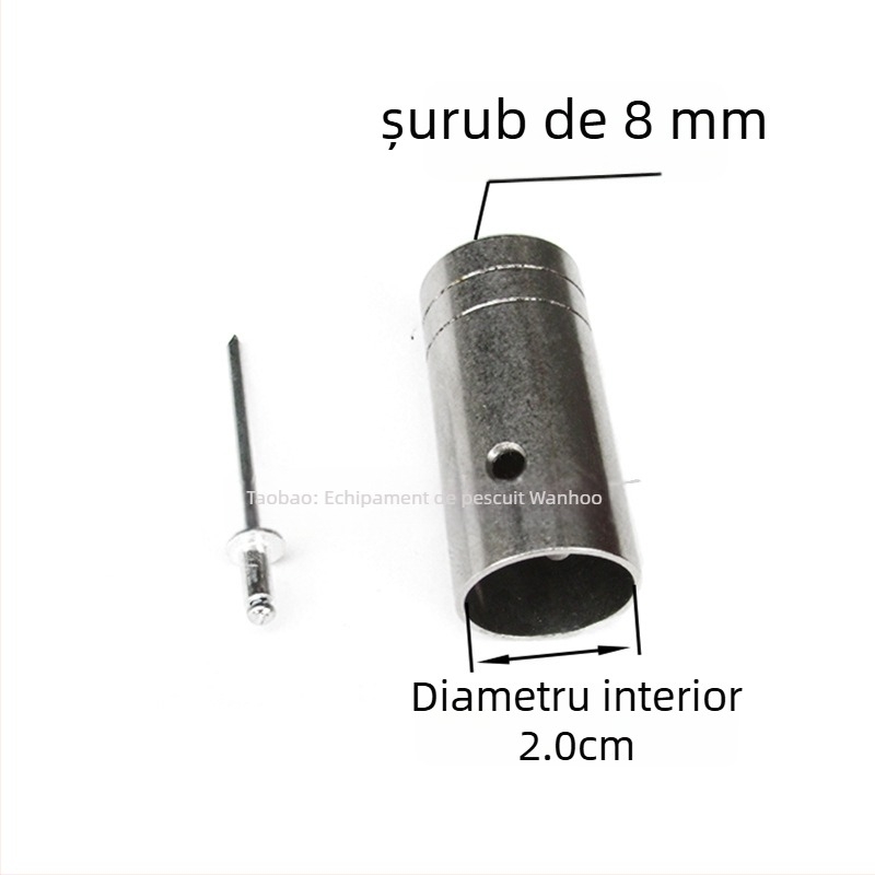 Conector din oțel inoxidabil pentru capul de undiță cu plasă — diametre 16/19/24 mm; adâncime plasă 1; sarcină 1