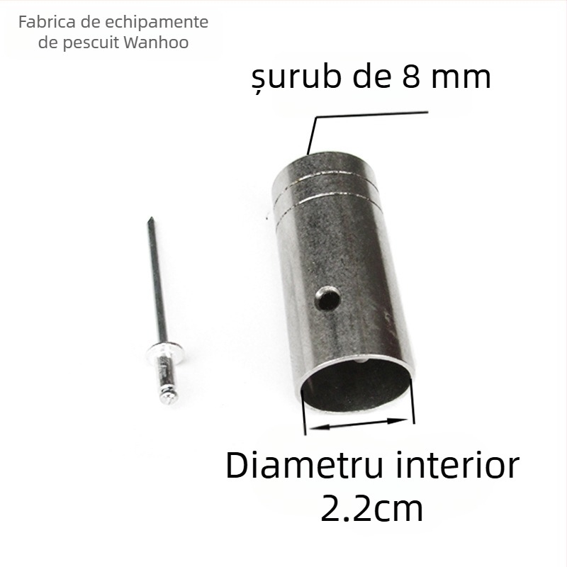 Conector din oțel inoxidabil pentru capul de undiță cu plasă — diametre 16/19/24 mm; adâncime plasă 1; sarcină 1