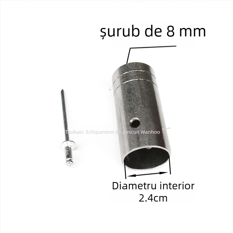 Conector din oțel inoxidabil pentru capul de undiță cu plasă — diametre 16/19/24 mm; adâncime plasă 1; sarcină 1