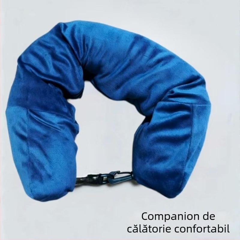 Perne de gât în formă de U pentru călătorii — neumplută, se poate umple cu haine; material: fibră de poliester; greutate sub 0,5 kg; stil modern minimalist