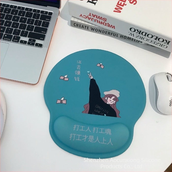Tastatură și mouse pad cu design ursuleț, protecție pentru încheieturi, dublă față, anti-derapare, USB hub