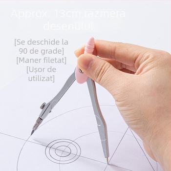 Lidemei Set de desen pentru elevi, nouă piese: compas, riglă