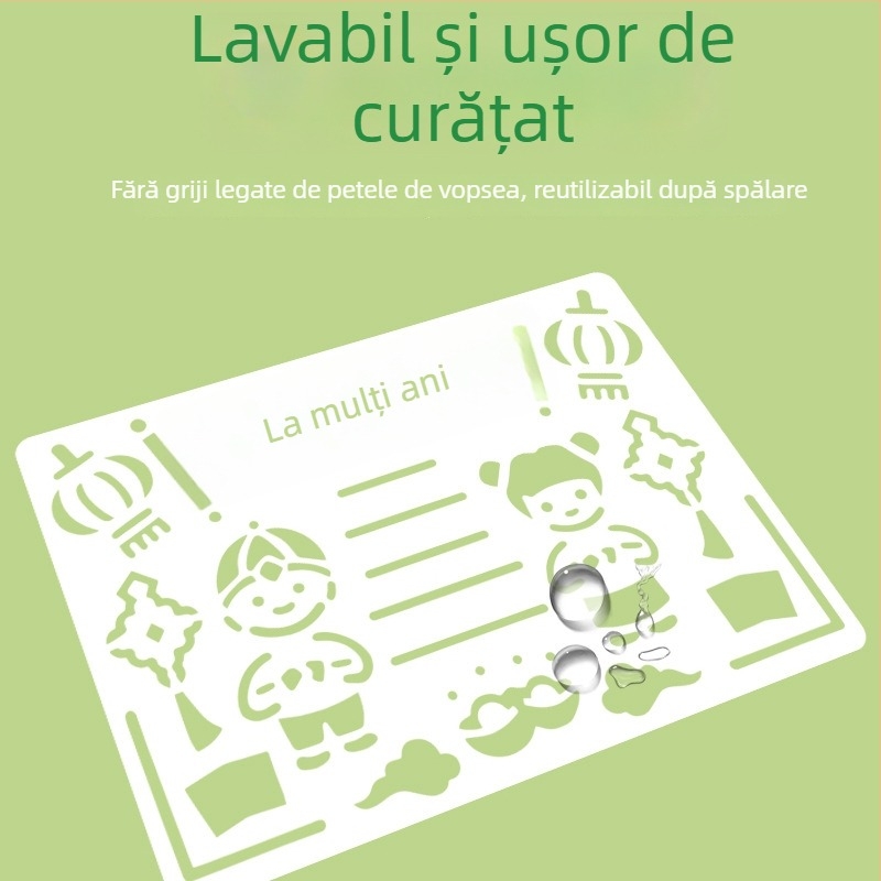 Set complet de șabloane decupate pentru afișe realizate de elevi din ciclul primar și gimnaziu, teme variate de sărbători, șabloane esențiale pentru trasarea liniilor