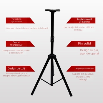 Suport pentru difuzoare și proiector cu trepied durabil, podea, mobil — model SPS-502.