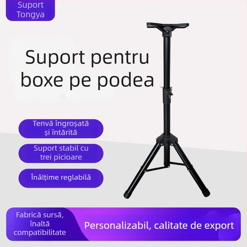 Suport pentru difuzoare și proiector cu trepied durabil, podea, mobil — model SPS-502.