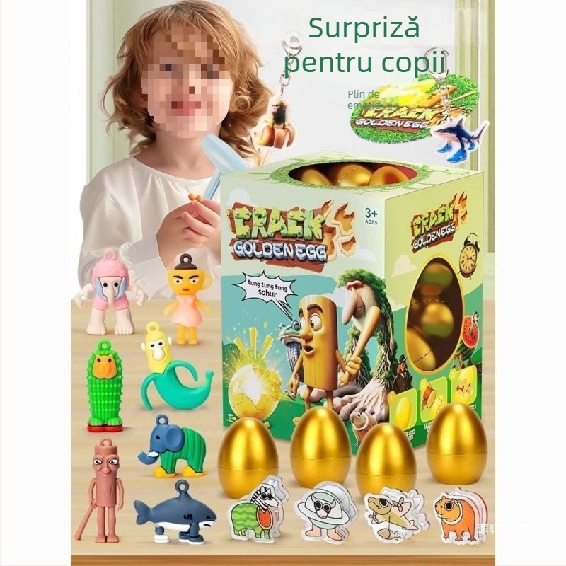 Jucărie din pluș cu ou de aur surpriză într-o cutie-surpriză, pentru sugari și copii mici (0–3 ani)