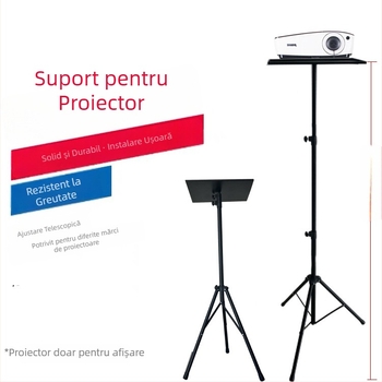 Suport pentru proiector pe podea, trepied pliabil, reglabil, cu tavă
