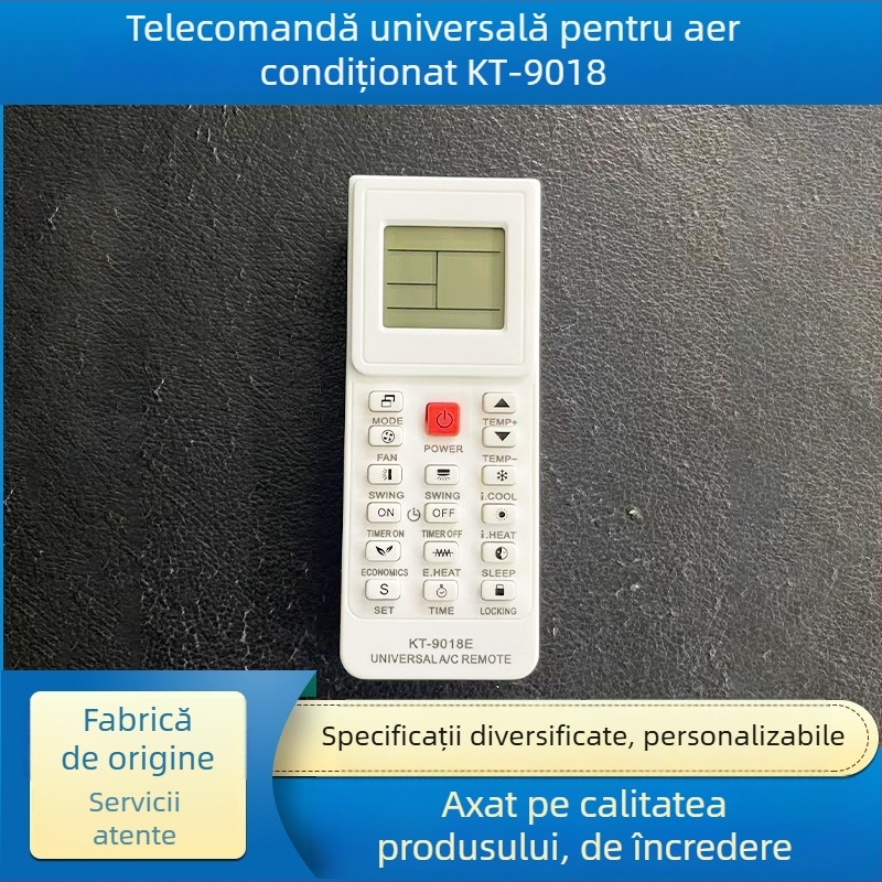 Risheng KT-9018e blister versiune telecomandă universală pentru aer condiționat, cu răcire și încălzire rapidă cu un singur clic