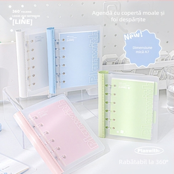 Planwith Pw251v carnet Loose-leaf, cu 6 găuri, hârtie 100 g, compatibil cu refilli loose-leaf