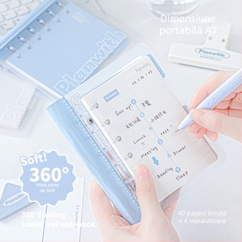 Planwith Pw251v carnet Loose-leaf, cu 6 găuri, hârtie 100 g, compatibil cu refilli loose-leaf