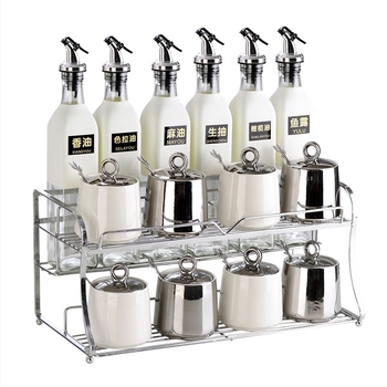 Set borcănele pentru condimente cu suport pentru cuțite și suport pentru bețișoare - ceramică - brand Dimensional Light - stil modern minimalist