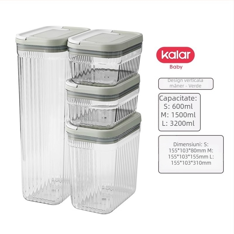 Kalar cutie pentru lapte praf bebeluși – rezistentă la umiditate, sigilată, portabilă, porții împărțite