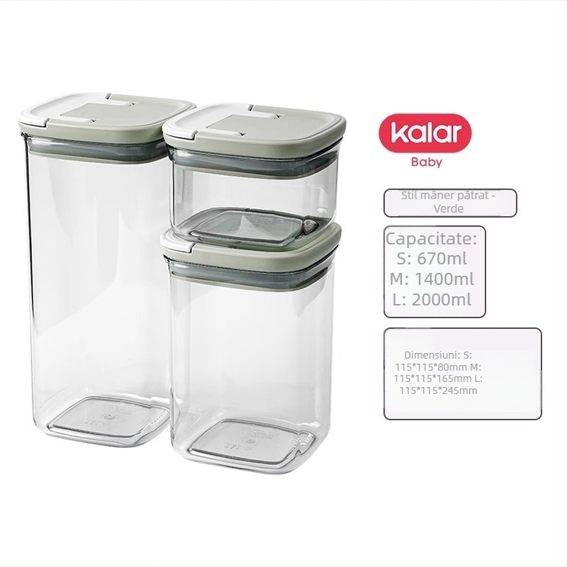 Kalar cutie pentru lapte praf bebeluși – rezistentă la umiditate, sigilată, portabilă, porții împărțite