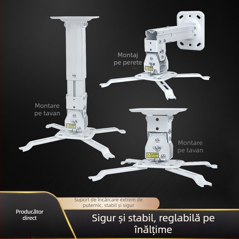 Suport proiector Star Shadow – montaj pe perete și tavan, telescopic, compatibil cu Epson și BenQ