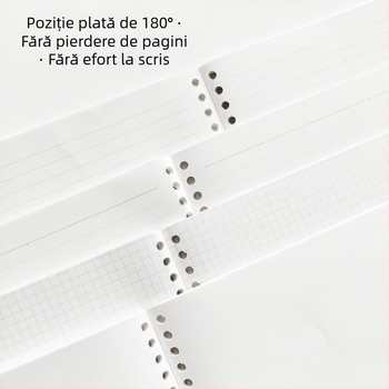 B5 caiet cu pagini detașabile, 50 de foi, perforare cu 26 găuri, hârtie offset dublă