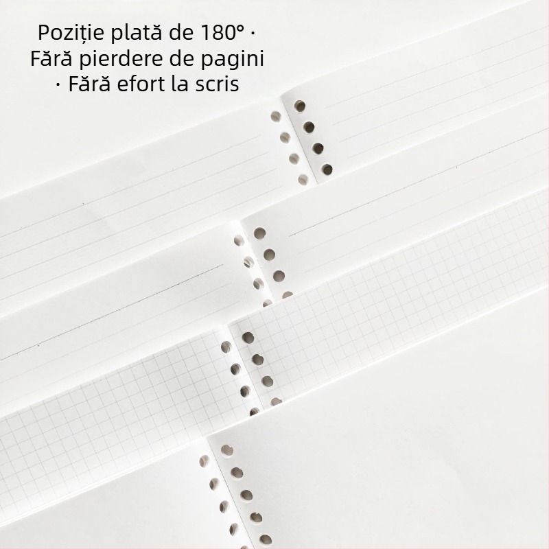 B5 caiet cu pagini detașabile, 50 de foi, perforare cu 26 găuri, hârtie offset dublă