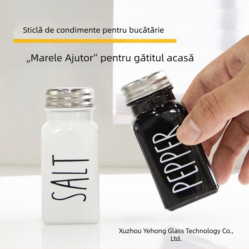 Set de sticle din sticlă pentru condimente – Yehong YH-918198; Material: Sticlă; Tip condimente: solide; Stil: Modern minimalist