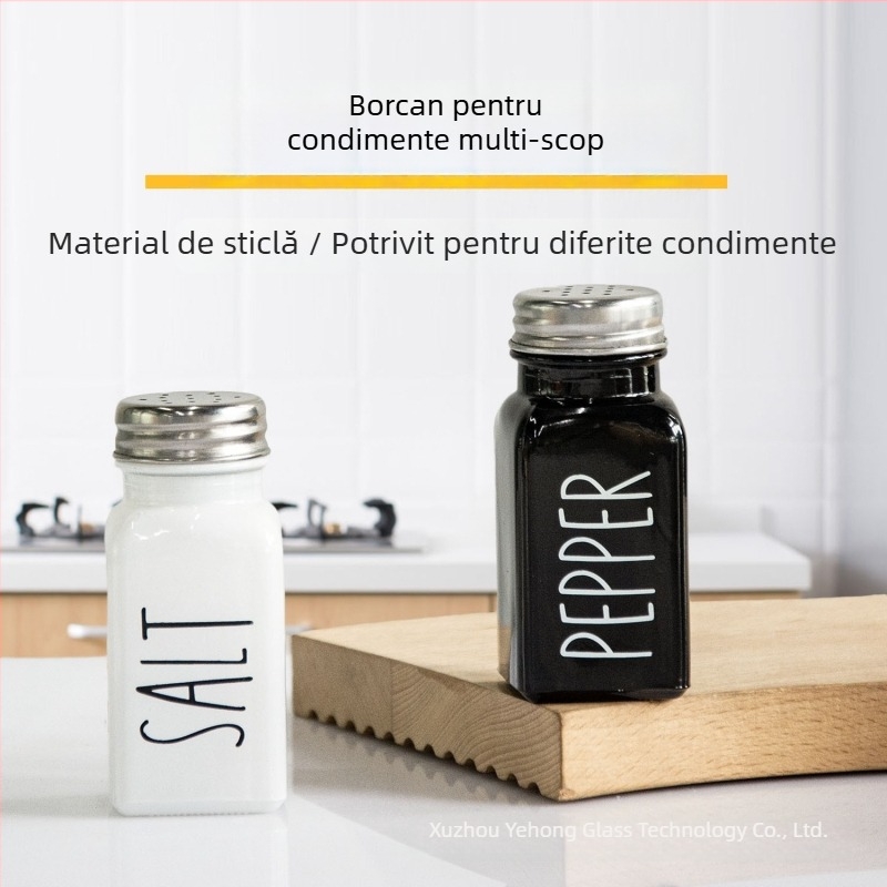 Set de sticle din sticlă pentru condimente – Yehong YH-918198; Material: Sticlă; Tip condimente: solide; Stil: Modern minimalist