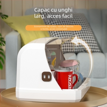 Raft de depozitare pentru sticle și tacâmuri de bebeluși cu drenaj și capac antipraf — brand Hijiada, stil cutie lapte praf: Altul