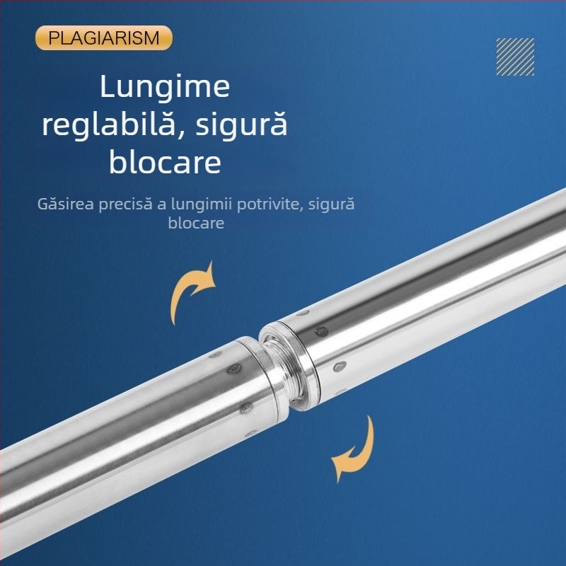 Tija telescopică pentru plasă de pescuit din oțel inoxidabil, țeavă fără sudură, construcție întărită, set complet