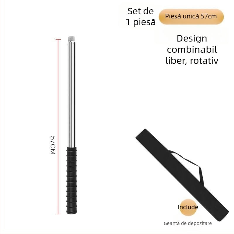 Tija telescopică pentru plasă de pescuit din oțel inoxidabil, țeavă fără sudură, construcție întărită, set complet