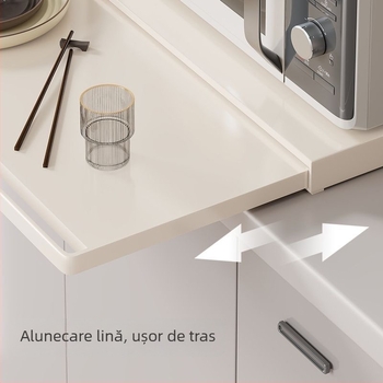 Raft de bucătărie pentru cuptor cu microunde cu suport inferior și unealtă glisantă pentru pregătirea alimentelor (Material: oțel carbon; Model: 47-39; Stil: modern minimalist; Procesare: personalizare în funcție de mostre)
