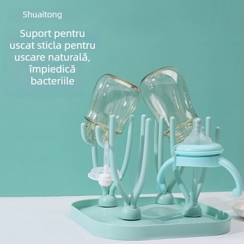 Suport pentru sticle de bebeluși – suport uscare multifuncțional, pliat, pentru biberoane; origine Zhejiang; ambalare individuală; marcă Handsome boy