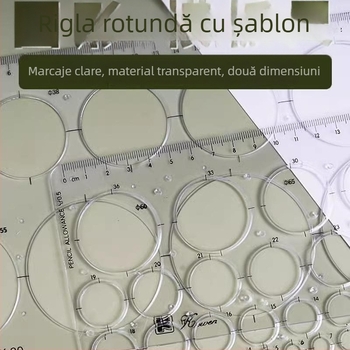 Set șabloane rigle circulare pentru desenarea cercurilor și elipselor, model Ljq, Brand Friendly