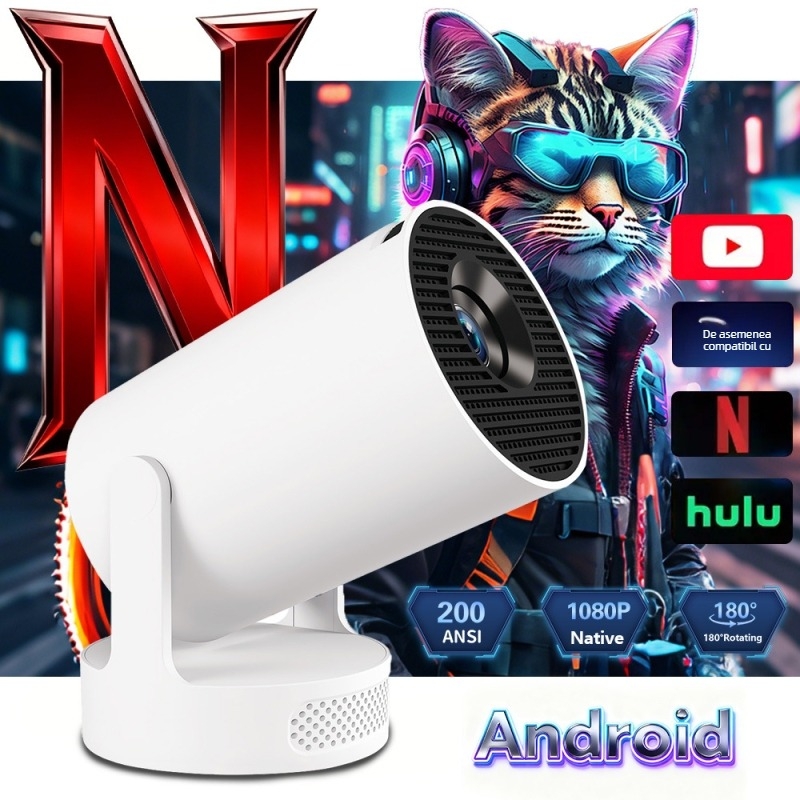 X10-ULTAR Proiector Inteligent Portabil, Android Compatibil, Wi‑Fi Disponibil, Interfață de rețea, Control prin atingere + buton, Interfață utilizator în limba engleză