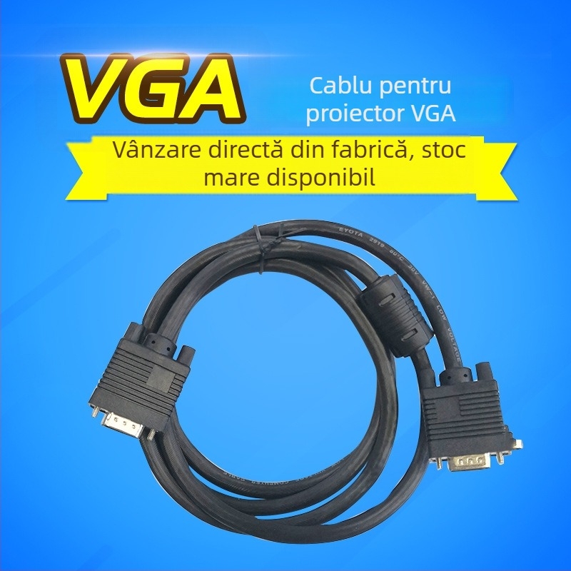 Cablu VGA, conductor din cupru, interfață VGA, Model vga015-030, Lungime 1,5–30 m