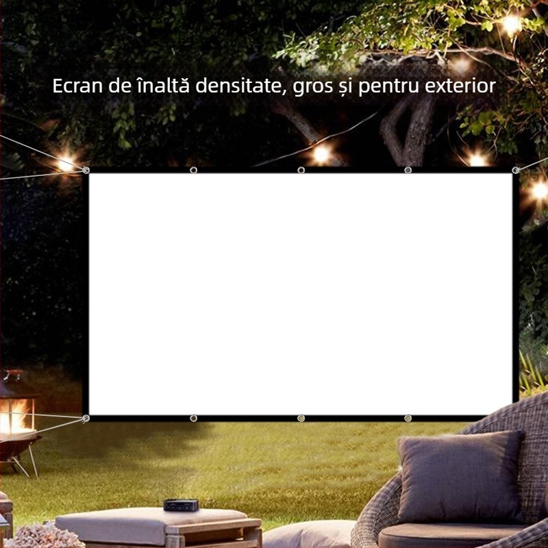 Ecran proiector VEIDADZ, pliabil, din poliester de înaltă densitate, portabil, pentru uz casnic și exterior