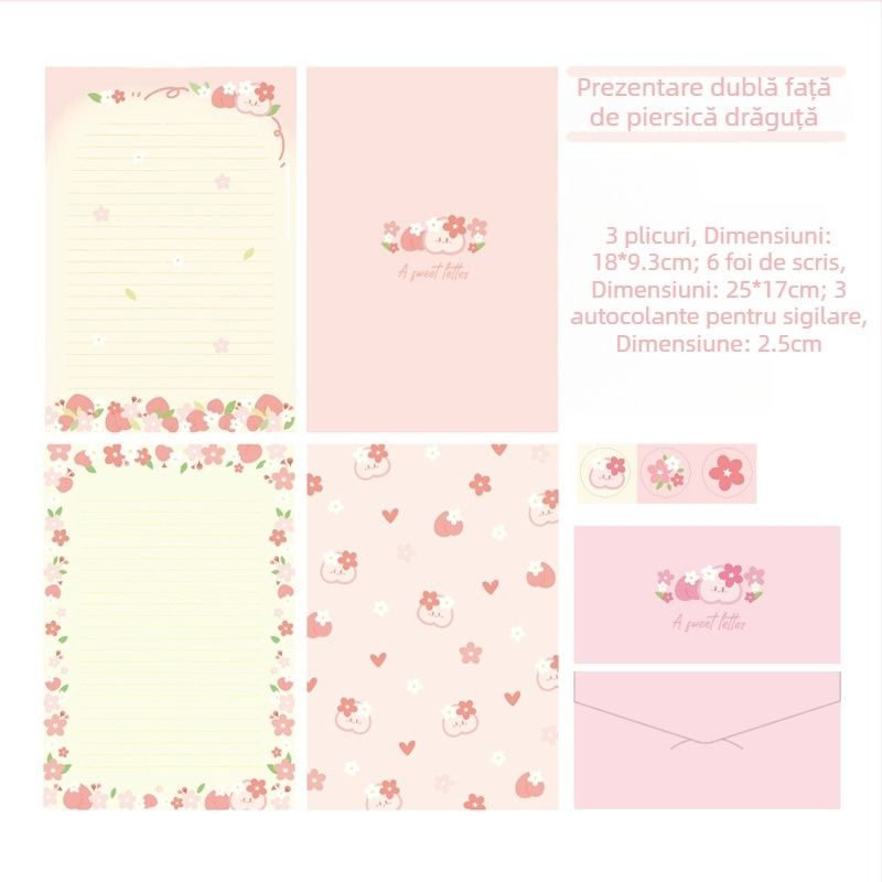 Set de hârtie pentru scris cu plicuri cu fructe – Stil occidental, Brand Made, Import: Nu, Cadou: Nu, Licență IP: Nu