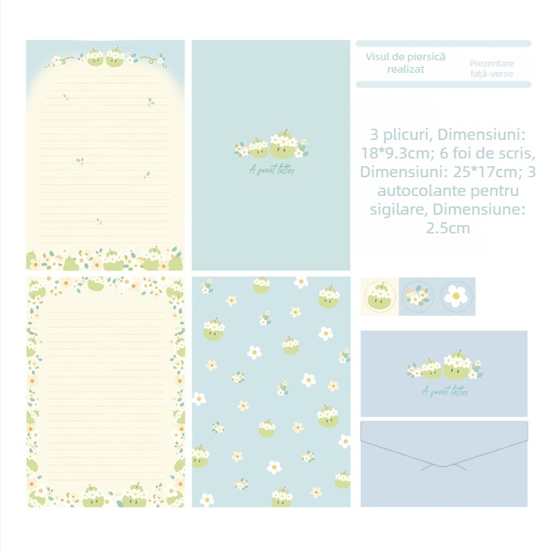 Set de hârtie pentru scris cu plicuri cu fructe – Stil occidental, Brand Made, Import: Nu, Cadou: Nu, Licență IP: Nu