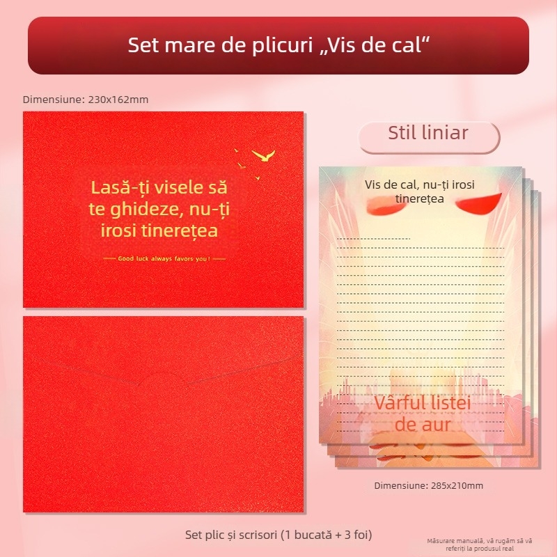 Set de plicuri și hârtie de corespondență pentru ceremoniile de maturitate – Model Z0026, Stil plic chinezesc, Brand Other, Fără import