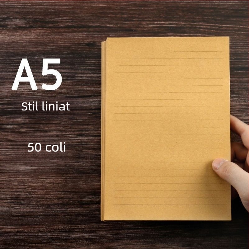 MOYL Set de hârtie pentru corespondență F292 - hârtie Kraft, stil plic occidental, fără logo