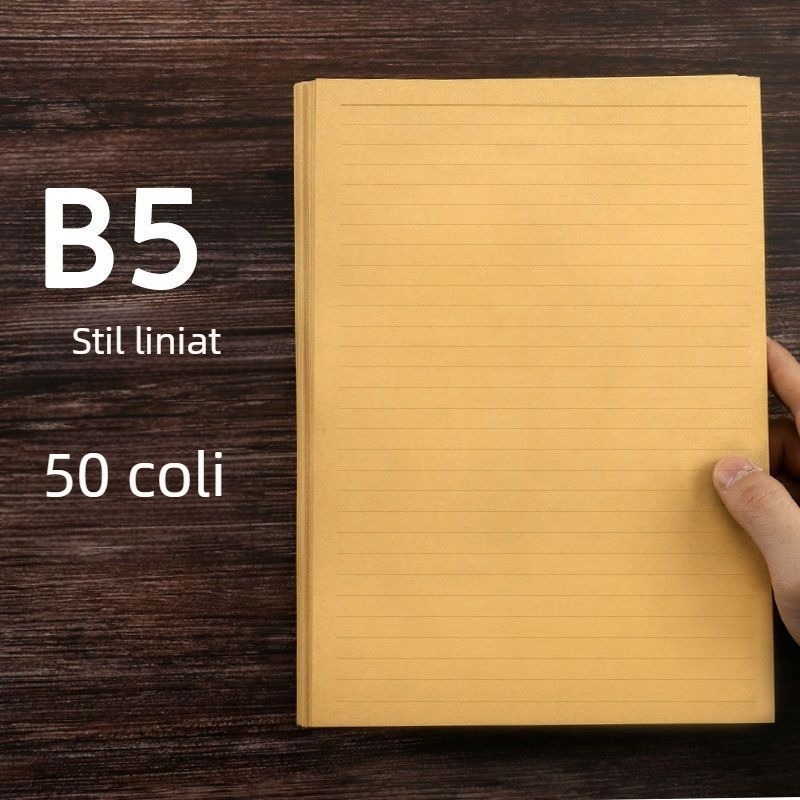 MOYL Set de hârtie pentru corespondență F292 - hârtie Kraft, stil plic occidental, fără logo