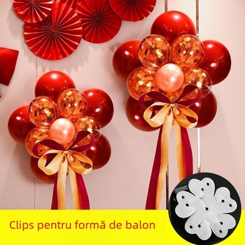 Clip balon în formă de floare de prune pentru decor de nuntă — clip închidere cu floare de prune, accesorii pentru balon; Material: Altul; Tip balon: Landing Ball; Formă: Tail Ball