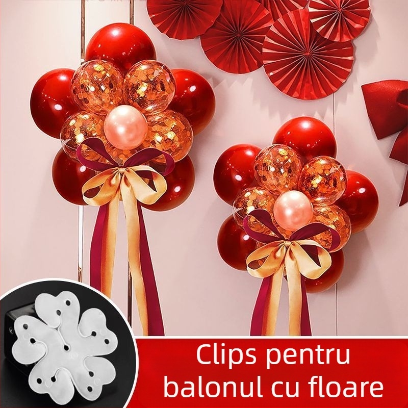 Clip balon în formă de floare de prune pentru decor de nuntă — clip închidere cu floare de prune, accesorii pentru balon; Material: Altul; Tip balon: Landing Ball; Formă: Tail Ball