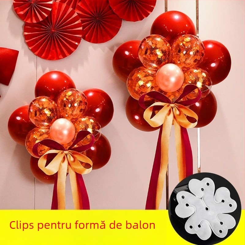 Clip balon în formă de floare de prune pentru decor de nuntă — clip închidere cu floare de prune, accesorii pentru balon; Material: Altul; Tip balon: Landing Ball; Formă: Tail Ball