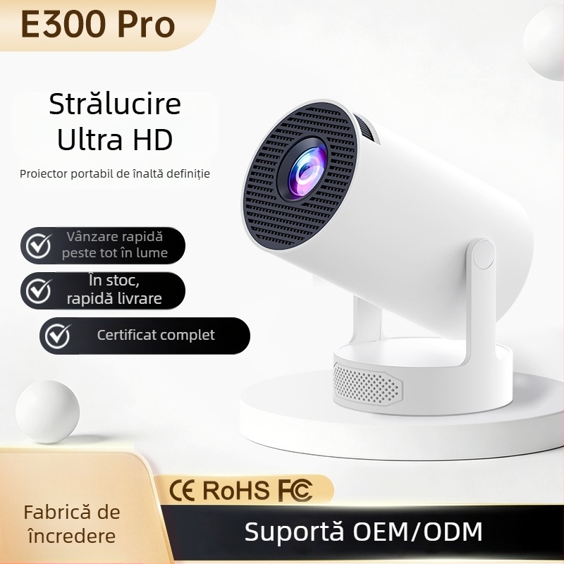 Proiector de casă E300PRO, 720W, Rezoluție 720P (1280x720), Strălucire 200