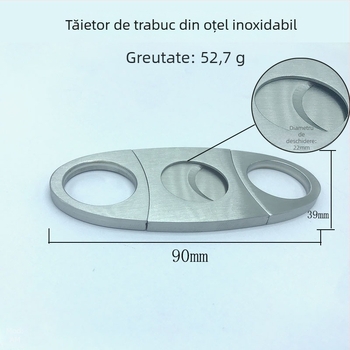 Foarfece pentru trabucuri din oțel inoxidabil cu logo opțional, suprafață șlefuită, manual