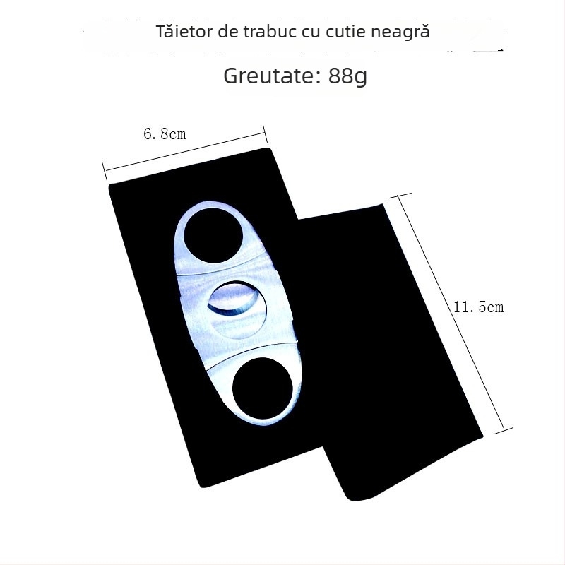 Foarfece pentru trabucuri din oțel inoxidabil cu logo opțional, suprafață șlefuită, manual