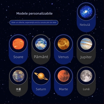 Lampa Lunii cu Cer Înstelat - Proiector de Noapte Reglabil pentru Dormitor, Alimentare USB, 5V, Montaj pe Podea