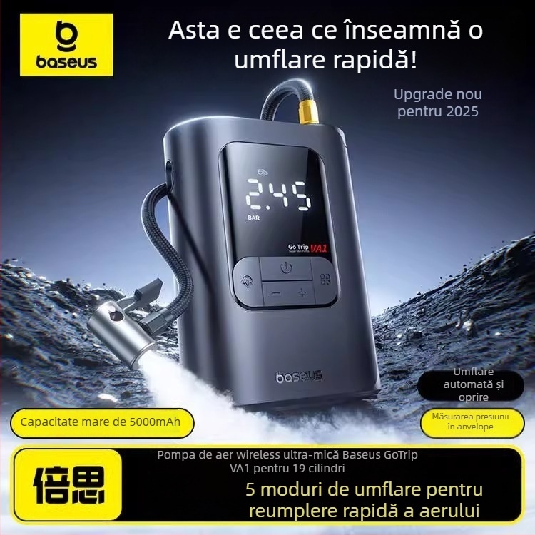 Baseus Gotrip VA1 Mini pompă de aer fără fir pentru mașini și vehicule electrice