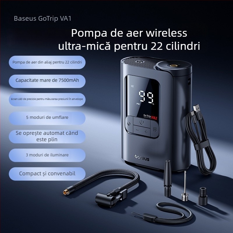 Baseus Gotrip VA1 Mini pompă de aer fără fir pentru mașini și vehicule electrice