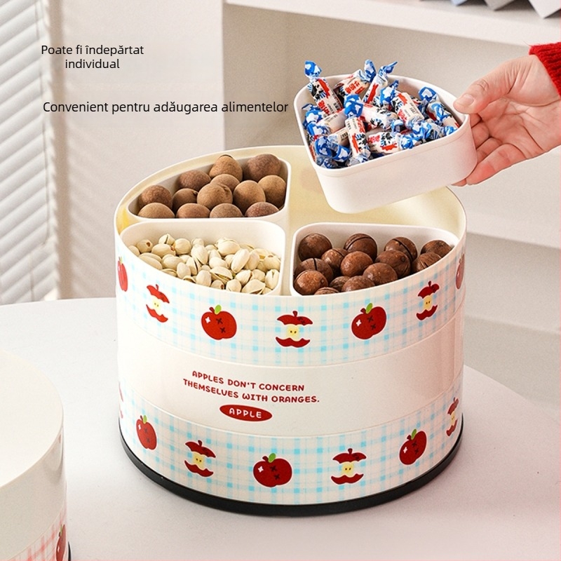 Vas plastic cu capac pentru fructe, design desen animat, de calitate alimentară, potrivită pentru nuci, bomboane și gustări