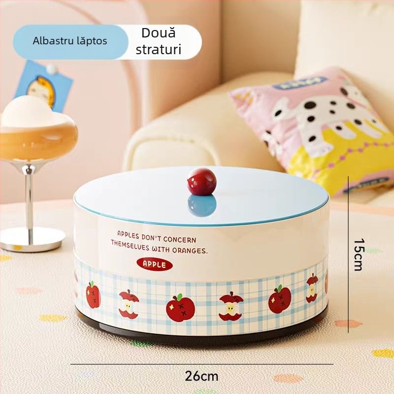 Vas plastic cu capac pentru fructe, design desen animat, de calitate alimentară, potrivită pentru nuci, bomboane și gustări